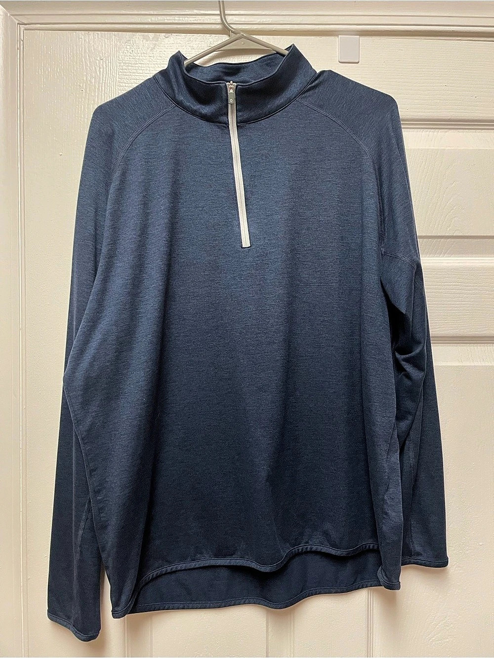 Peter Millar Stealth Performance Quarter-Zip Pullover Heathered Blue Large